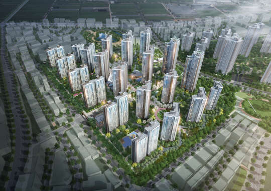 경기도 김포시 풍무2지구에 들어서는 '김포 풍무 2차 푸르지오' 조감도. 대우건설 제공